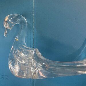 Vintage Clear Plastic Swan Soap Dish.